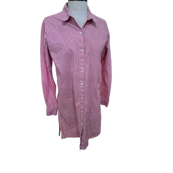 SNEAK PEEK Pink Striped Button-Down Shirt Size Small maternity - Picture 1 of 5